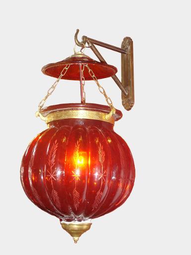 Pumpkin wall lamp Item Code S65A size wide 21 cm.